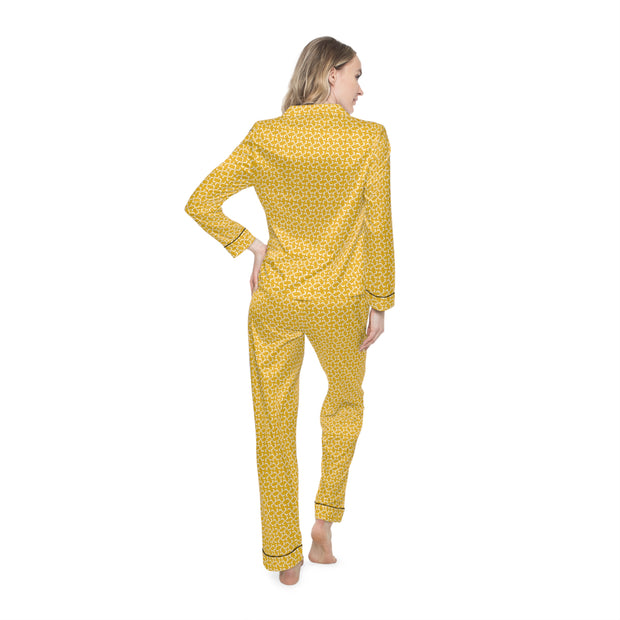 R〽️F Women's Icon Satin Yellow Pajamas